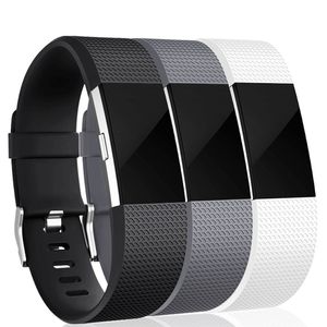 INF Fitbit Charge 2 Armband 3er-Pack (S) Schwarz/Grau/Weiß