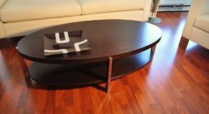 Design Couchtisch Tisch O-111 Walnuss / Wenge oval Carl Svensson 118x60x33,5cm