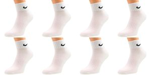 Nike Socken Herren Damen One Quater Socks - Farbe: 8 Paar weiss - Größe: 38-42