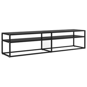 vidaXL TV-Schrank Schwarz 180x40x40,5 cm Hartglas