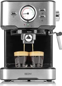 BEEM ESPRESSO-SELECT Espressomaschine im klassischen Design Siebträgermaschine 15 bar professioneller Milchschaumdüse Barista Kaffee-Spezialitäten