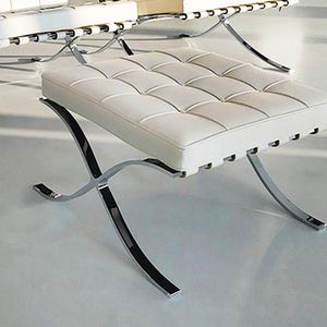 360Home Vintage Sessel aus echtleder Weiß Hocker