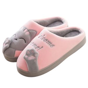 Damen Herren Hausschuhe Pantoffeln Plüsch Slippper Welcome Home 2 Rosa Gr.44/45