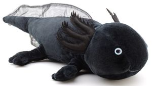 Uni-Toys - Axolotl (schwarz) - 32 cm (Länge) - Plüsch-Wassertier - Plüschtier, Kuscheltier
