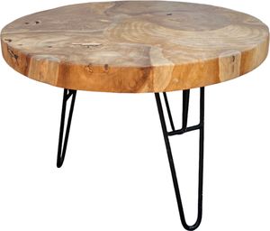 Runder Beistelltisch -Couchtisch Sofatisch - Modern aus Holz und Metall