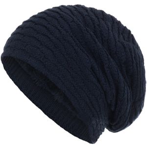 Compagno Wintermütze warm gefütterte Mütze Wabenmuster Beanie meliert Einheitsgröße, Farbe:Marineblau