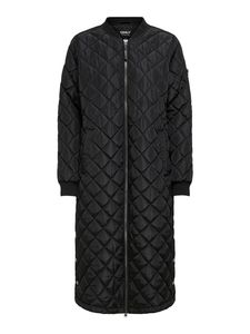 ONLY Damen Stepp-Mantel OnlJessica extralange Übergangs-Jacke gesteppt, Farbe:Schwarz, Größe:L