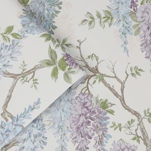 Laura Ashley Vlies Tapete | Wisteria Garden Pale Iris 10 m x 0.52 m