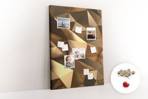 Pinwand Korkplatte Tafel ohne Rahmen - Lehrmittel Kinderspiel - 100x140 cm - 100 Stk. Metall-Pinnadeln - 3D abstrakt