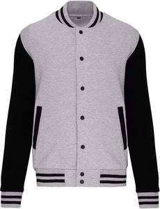 Kariban Uni College Jacke Fleece Teddy K497 Mehrfarbig Oxford Grey/Black 3XL