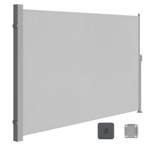 SONGMICS Boční markýza, markýza, 160 x 350 cm, výsuvná, z polyesteru 220 g/m², ochrana soukromí, ochrana proti slunci, neprůhledná, boční roleta, na balkon, terasu, zahradu, světle šedá ASG565G03 SONGMICS Boční markýza, markýza, 160 x 350 cm, výsuvná, z polyesteru 220 g/m², ochrana soukromí, ochrana proti slunci, neprůhledná, boční roleta, na balkon, terasu, zahradu, světle šedá ASG565G03