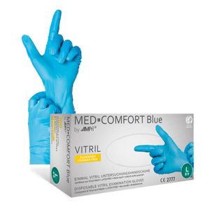 Schutzhandschuhe Vinyl-Nitril, Vitril Handschuhe, blau, puderfrei, 100 Stück, Größe XL, Blue Vitril