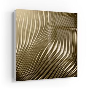 DEQORI Schlüsselkasten Glasfront weiß rechts 30x30 cm 'Goldenes Rillendesign' Box