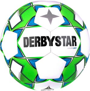 Derbystar fotbal Junior Light V23 350g bílo zeleno modrá velikost 4