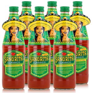 Sangrita Tomatensaft Classico herzhafter Drink 0,5L - Flüssiger Snack (6er Pack)