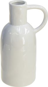 Elegancki biały wazon ceramiczny z uchwytem Ø9cm H21cm do suchych dekoracji