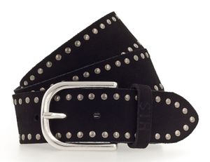 H.I.S 40mm Velour Leather Belt W95 Black