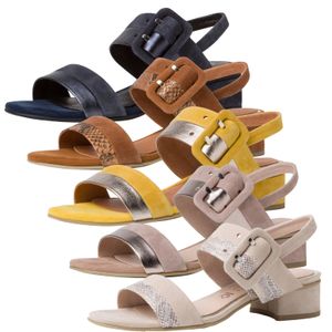 MARCO TOZZI Damen Sandalen Leder Sandaletten Slingback 2-88200-26, Größe:38 EU, Farbe:Gelb