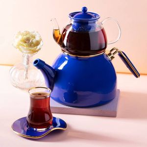 Neva Yakamoz türkische Teekanne aus Glas