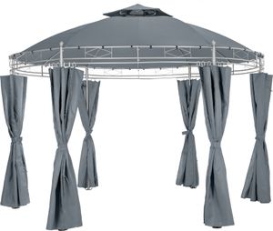 tectake Gartenpavillon Siana Ø 3,5 m - antracit
