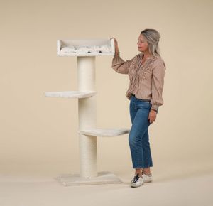 Cat Tree Big Cats Stable XXL Royalty Beige cat scratching post for Maine Coon velký kočičí strom těžký kočičí lezecký strom škrábací nábytek tlustý km