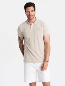 Ombre Clothing Herren-T-Shirt mit Kragen Diaguera sandig L