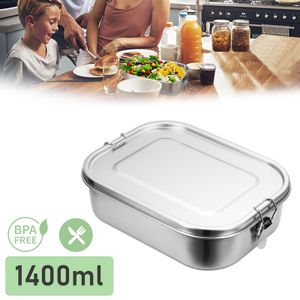 SWANEW 1400ml Brotdose Metall Brotdose Thermobehälter Lunchbox BPA frei Edelstahl