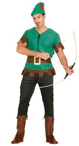 Bogenschütze Kostüm für Herren Robin Held grün Pfeil Hood Jäger Herrenkostüm M - L, Größe:L