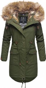 Navahoo Damen Winter Jacke Baumwoll Mantel Parka Winterjacke gefüttert Rosinchen Olive Gr: 36 - S