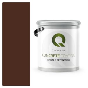 Q-COVER Bodenfarbe Betonfarbe Garagenboden Bodenbeschichtung für Innen- und Außenflächen Kellerfarbe Fußbodenfarbe Braun 2,5L