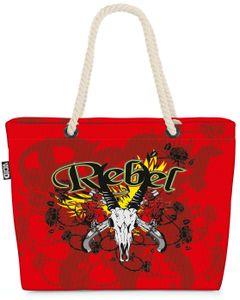 VOID XXL Strandtasche Rebel Shopper Tasche 58x38x16cm 23L Beach Bag, Kissen Farbe:Schwarz