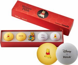 Volvik Vivid Lite Disney Characters 4 Pack Golf Balls Winnie The Pooh Piłka golfowa