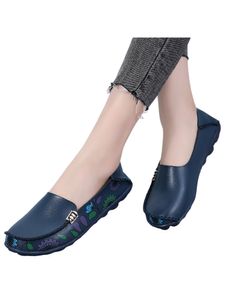 Damen Flats Klassische Loafers Driving Casual Schuhe Atmungsaktiv Komfort Walking Freizeitschuhe Blau,Größe:EU 37