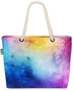 VOID Wasserfarben verlaufend Strandtasche Shopper 58x38x16cm 23L XXL Einkaufstasche Tasche Reisetasche Beach Bag
