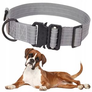 Großes taktisches breites Hundehalsband POWERFUL METAL Schnalle 36-56cm