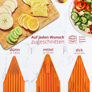 Börner V3 V-Hobel Profi Set, Gurkenhobel Gemüsehobel Gemüseschneider Pommesschneider, Farbe:Weiß