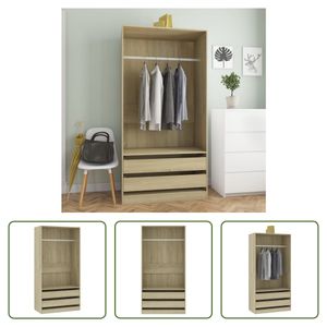 The Living Store Kleiderschrank Sonoma-Eiche 100x50x200 cm Holzwerkstoff