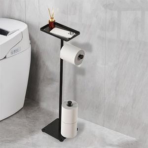 WC-Garnituren, Toilettenpapierhalter, Boden stehender, 3 Rollen, Klopapierhalter, WC-Papierhalter, mit Telefonhalter, kein Bohren erforderlich WC-Garnituren, Toilettenpapierhalter, Boden stehender, 3 Rollen, Klopapierhalter, WC-Papierhalter, mit Telefonhalter, kein Bohren erforderlich