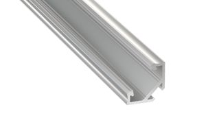 LED Aluminium Profil Leiste Weiß | Typ C Neigungswinkel 45° | Mit Endkappe und Halterung | Transparent Abdeckung | 1m