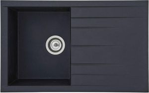 Küchenspüle Einbauspüle Spüle Granit Mineralite 80 x 50 Schwarz Respekta Houston