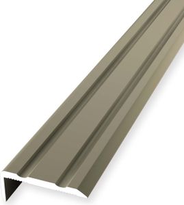 Treppenkantenprofil 10 x 24.5 x 1000 mm Treppenkante Winkelleiste Treppenprofil Aluminium eloxiert Geriffelt Selbstklebend Sandfarbig Küberit