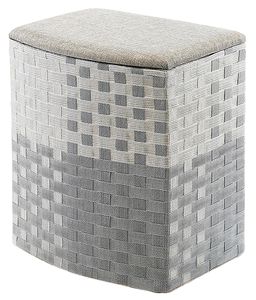Kobolo kosz na pranie kosz na pranie kosz na pranie - nylon - szaro-biały - 44x32x52 cm - kosz do przechowywania sorter worek na pranie kosz na pranie Dom Pokój