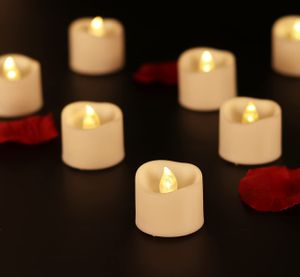 12 LED Kerzen,  LED Tee Lichter Flammenlose Kerzen mit Timer, Flackern Teelichter, Elektrische Kerze Lichter für Hochzeit, Weihnachten, Ostern, Party, 3.2x3.6 cm [Plastik, Warmweiß]