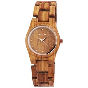 Excellanc Damen Holz Uhr braun Armbanduhr 1800193-002 Holzuhr