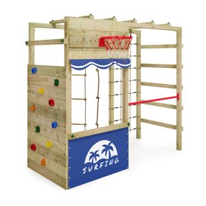WICKEY Klettergerüst Spielturm Smart Action Gartenspielgerät mit Kletterwand & Spiel-Zubehör - blau