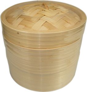 yoaxia® Bamboo Steamer Ø 15cm | Bambusdämpfer | 3-teiliges Set | Dämpfer | Bambus Steamer | Dämpfaufsatz