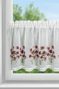 Zazdrostka ISA 60x150 cm w kwiaty biała-bordowa