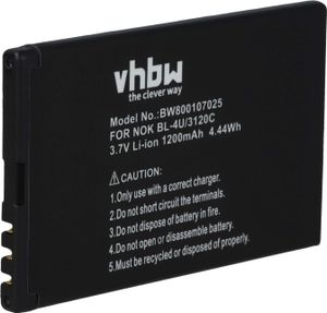 vhbw Akku kompatibel mit Doro Primo 366 Handy Smartphone Telefon (1200 mAh, 3,7 V, Li-Ion)
