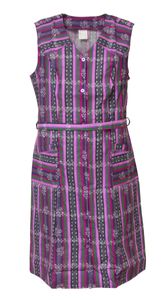Damenkittel Baumwolle ohne Arm Kittel Schürze Knopfkittel bunt Hauskleid, Größe:58, Design:Design 4