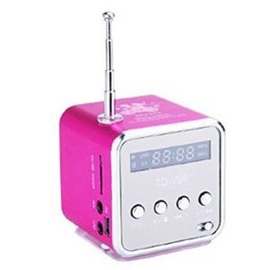 TD-V26 Mini Tragbarer Soundlautsprecher TF-Karte FM Radio Aux Stereo Music Player-Rosa